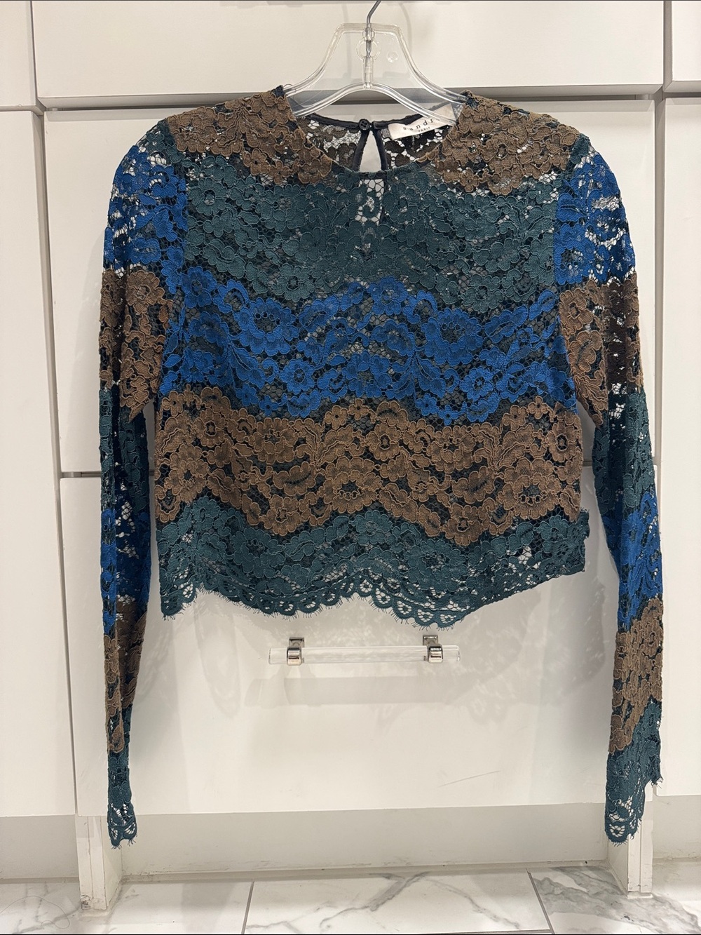 Sandro Paris Lace Crop Top